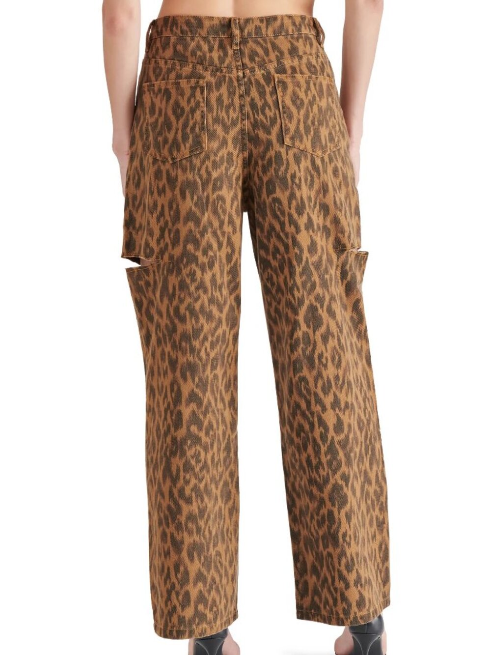 Steve Madden Maise Leopard Barrel Wide Leg High Rise Jeans NWT - Picture 3 of 8